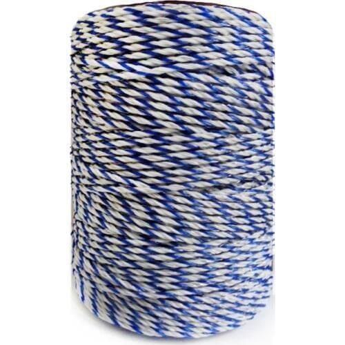 Electric Fence Poly Wire White Blue Polywire with Steel Wire Poly Rope For Horse Fencing Ultra Low Resistance Hot Wire Fencing