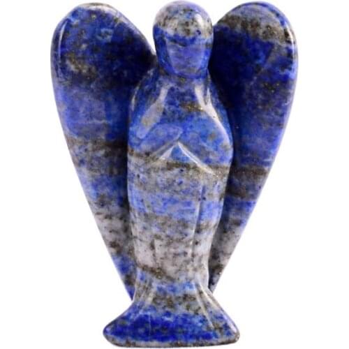 Angel Figurine Miniature handmade Carved natural lapis lazuli Mini Animal Statue crystal stone home decoration accessories