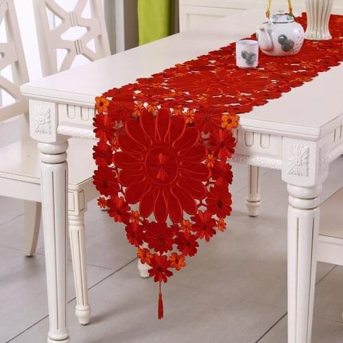 Hot Europe wedding Christmas satin Lace Embroidered table cover cloth towel kitchen tablecloth party birthday decor
