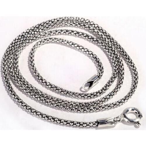 Character Silver Product Thai Silver Wholesale 925 Sterling Silver Jewelry Ms 2.5 M Popcorn Chain Necklace With Chain