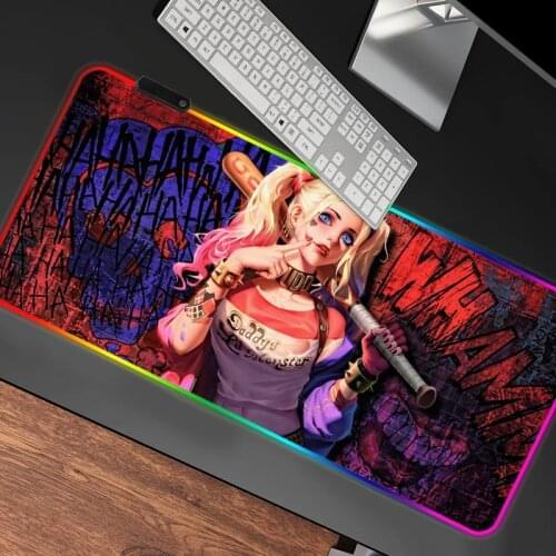 Suicide Joker Squad RGB mouse pad is suitable for laptop Alfombrilla Escritorio ergonomic large game personalization Steelseries