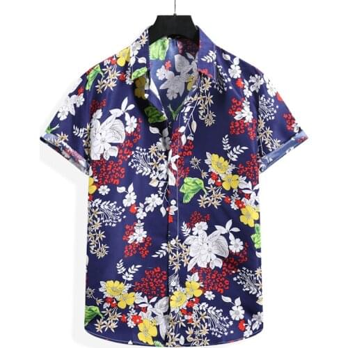 Summer Men Shirts Fashion Hawaiian Shirt Top Blouse Male Clothing Floral Shirt Casual Printed Short Sleeve Shirt