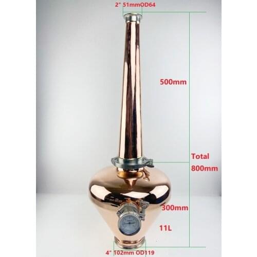 High Purity 4" Copper Onion Head With Length 500mm Reducer For The Brewing Of Whiskey Or Brandy ,Thickness 2mm