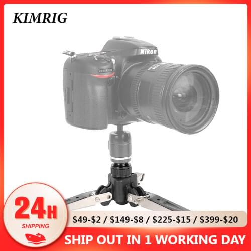 KIMRIG Mini Tripod Three Foot Support Stand Monopod Base For Tripod Head DSLR L2S5 Universal Camera