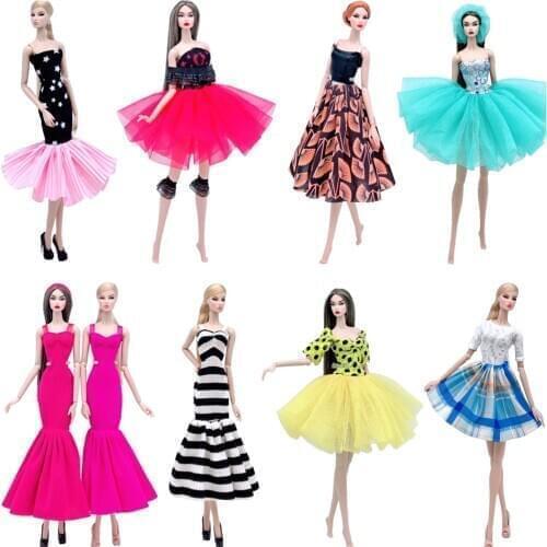 NK Newest 1x Doll Clothes Fashion Dress Daily Wear Skirt Party Gown Outfit For Barbie Doll Accessories Baby Toys Gift G5 JJ