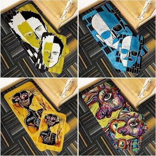 New 3D Flannel Carpet Abstract Art Oil Painting Modern Living Room Floor Mat Waterproof Kitchen Entrance Door Mat Prayer Rug