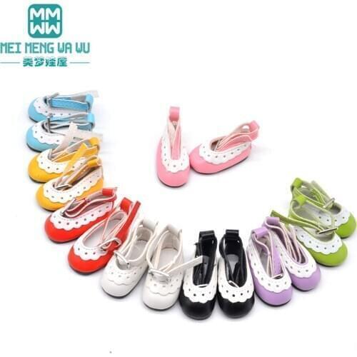4.5cm*2cm BJD shoes fashion Lace leather shoes black, white, pink, red for 1/6 BJD doll accessories