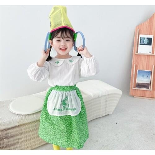 Girls Clothing Suits Blouse +Skirts 2021 Spring Autumn Kids Teenagers Outwear High Quality Kids Cotton Tracksuit Sport Suits