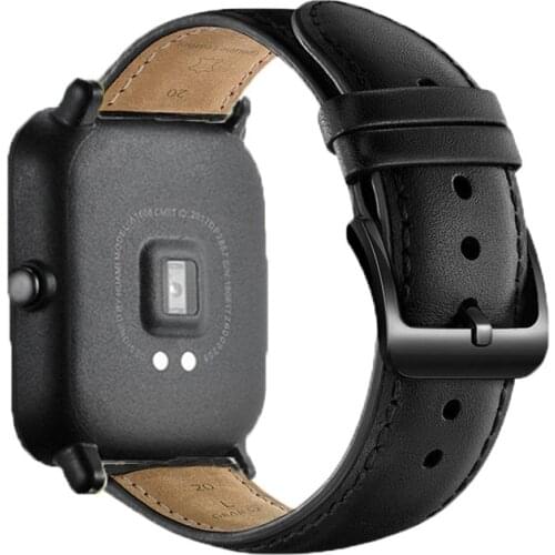 Genuine Leather For Xiaomi Huami Amazfit Bip U pro S Lite Watch Strap 20mm Width Soft Sports Bracelet