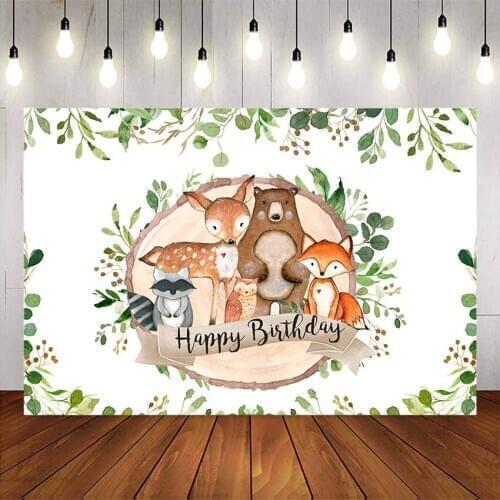 Safari junlge party backdrop happy birthday background for photo studio 7x5ft animals first birthday party background custom