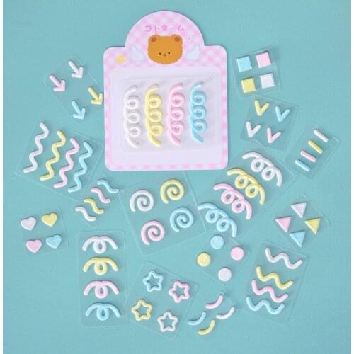 Self Adhesive Mini Cartoon Embroidered Patches for Clothing Spring Round Heart Girl Applique Iron on Patch Badge Sticker Stripes