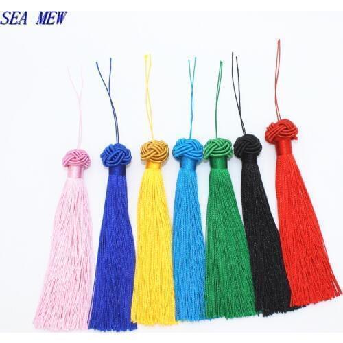 SEA MEW 10PCS China Polyester Long Tassel Fringe Purl Macrame Pendant 127mm*20mm For Jewelry Making DIY Accessories