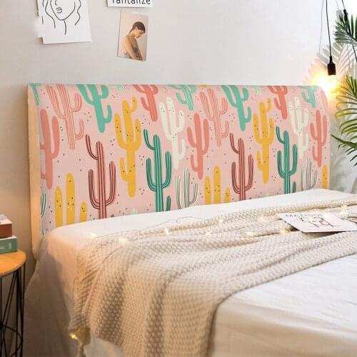 Cute Headboard Cover Kid Room Decoration Elastic Cartoon Bed Head Cover Nordic Bed Head Back Protector Bedside Cover Home Decor