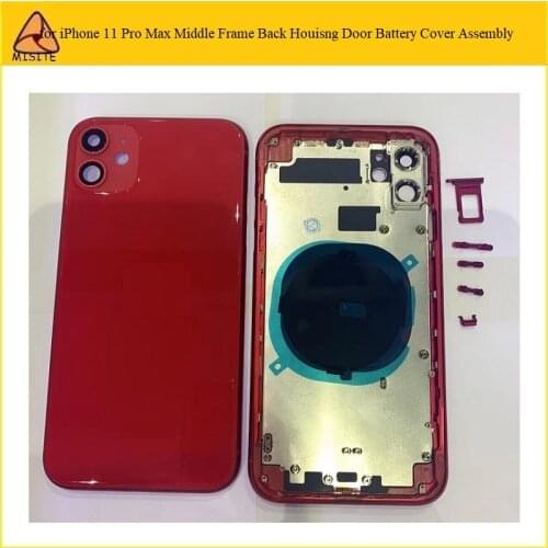 1Pc OEM Replacemet For iPhone 11 Pro Max 11Pro Back Glass Middle Frame Chassis Full Housing Assembly Battery Cover door