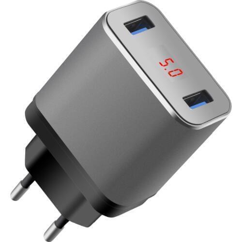 SOONHUA Dual USB Port Phone Charger EU US Plug Wall Chargers Smart Fast Charging Charger 5V 2.4A For iPhone Free Shipping