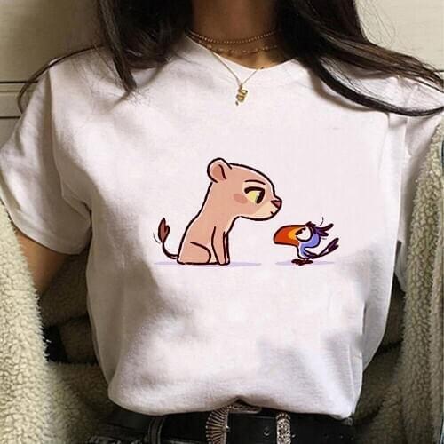 Vogue T Shirt The Lion King Nala and Hornbill Zazu Kawaii Harajuku Women Ullzang Cute T-shirt Graphic Tshirt Fashion Top Tees