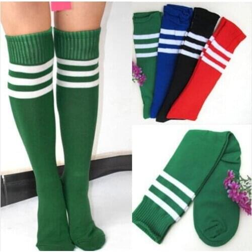 Women Men Unisex Athletic Stripe Sports Stockings Football Running Knee High Tube Long Stockings Fashion New Casual 2020