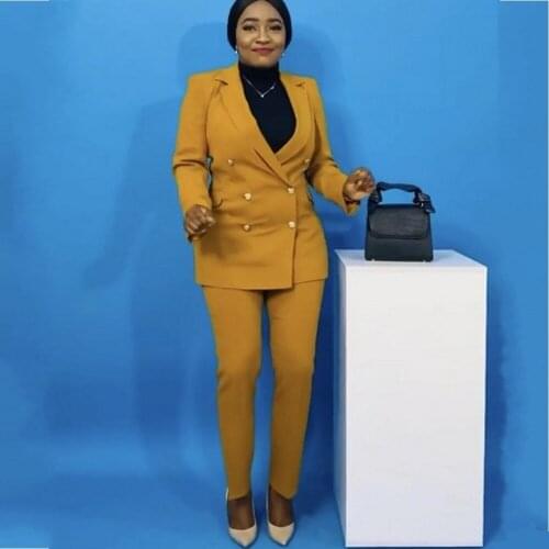 Two Pieces Women Blazer Suit 2021 Elegant Casual Streetwear Suits Female Blazer Set Chic Office Ladies Women Coat Pant Suits