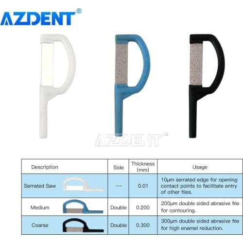 AZDENT Dental Orthodontic Interproximal Enamel Reduction IPR Automatic Strip Double Sided Sand Serrated Saw Medium Coarse