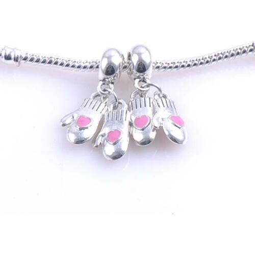 1 pcs 15x9mm Silver christmas gloves Spacers Beads charms Fit Charms Bracelets Jewelry Handmade DIY DK-057-X