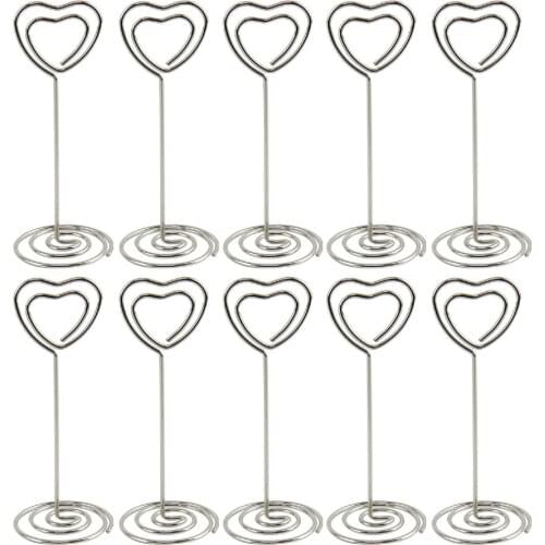 10pcs Place Card Holder Heart Shape Wedding Party Favor Clips Table Number Decor