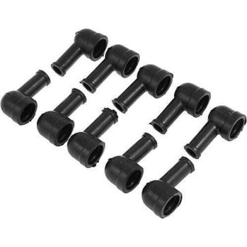10 Pcs Soft Plastic Smoking Pipe Shaped Battery Terminal Boots Black