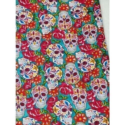 Flower Rose in Green Skull Great Design Printed Tissue Fabric Cotton Fabric Patchwork Quilting Sewing Material DIY viaPhil Dress
