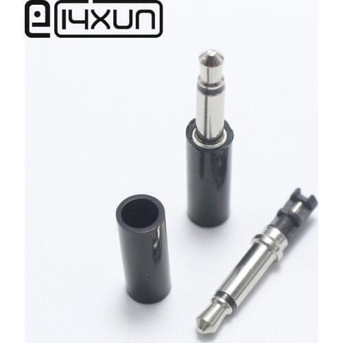 2pcs 3.5mm Mono Headset Plug Jack 2 pole 3.5 Audio Plugs Socket Adaptor Connector for Earphone ect Black