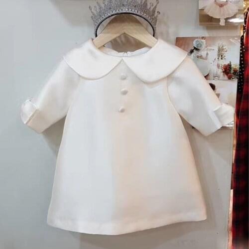 2021 Elegant Flower Girl Dress Children Birthday Baptism Dresses For Kids Bow Frocks Girls Boutique Wedding Party Wear Dresses