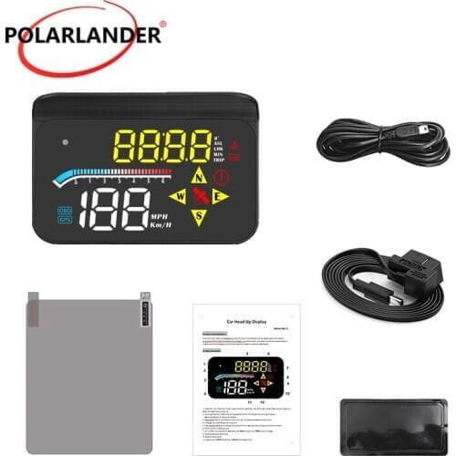 3.5-Inch Multi-function Yellow and White HUD OBD+GPS M17 Head-up Display (Need to Film) Dual System