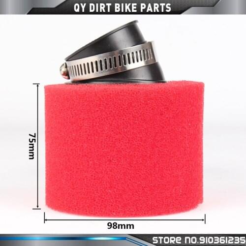 38mm ATV PIT DIRT BIKE 45 Degree ANGLED FOAM Air Filter Pod Cleaner 110cc 125cc RED CRF50 XR50 CRF