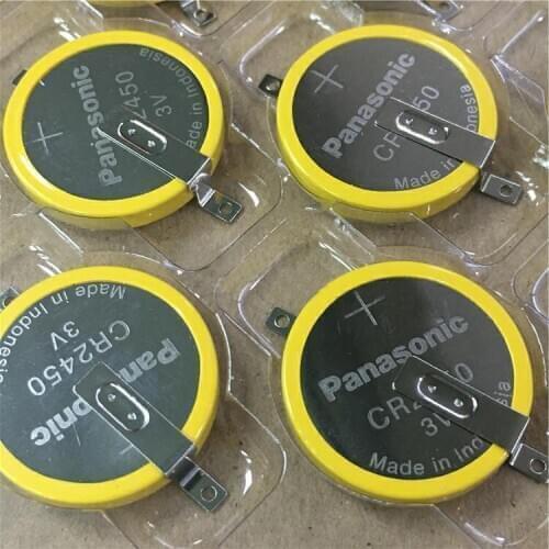 4pcs/lot Panasonic CR2450 3V Lithium Battery Cell with welding feet CR 2450 Button Coin Batteries