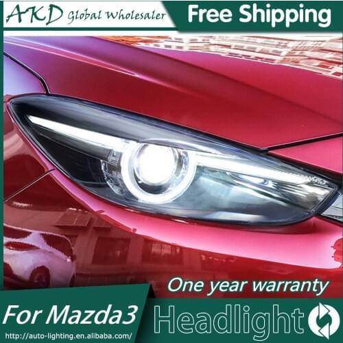 AKD Car Styling for Mazda 3 Headlights 2017-2018 New Mazda3 Axela LED Headlight Original DRL Bi Xenon Lens High Low Beam Parking