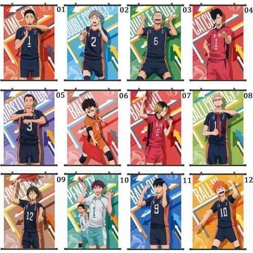 Anime Haikyuu!! Wall Scroll Poster Anime Figure Hinata Shoyo Tobio Kageyama Hanging Paintings Poster Sticker for Home Decoration