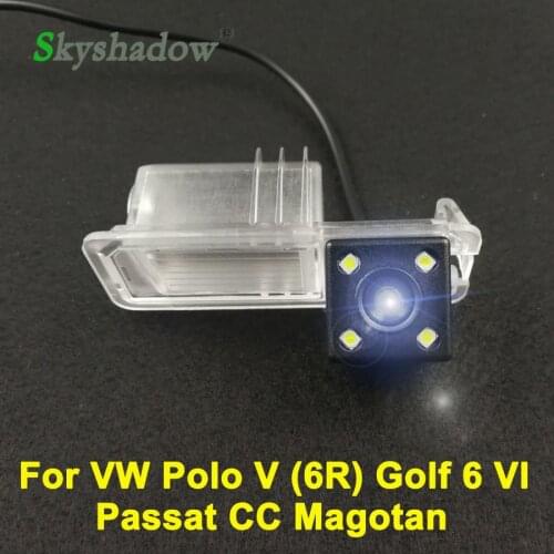For VW Polo V (6R) Golf 6 VI Passat CC Magotan Car CCD 4 LED Night Vision Reverse Backup Parking Waterproof Rear View Camera