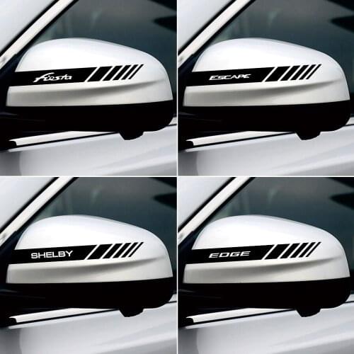 2PCS Car Rear View Mirrors Decorate Stickers For Ford Fiesta Mondeo Fusion Explorer Escape Shelby Edge Ecosport Kuga Accessories