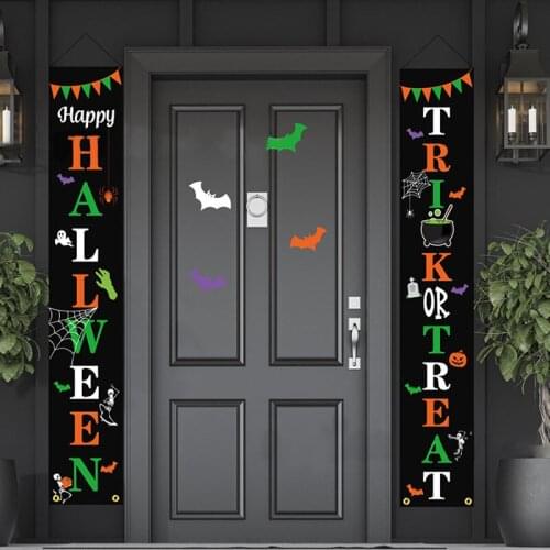 Halloween Banner Halloween Decoration Halloween Hanging Flag Halloween Party Supplies Couplet Home House Number Banner Party