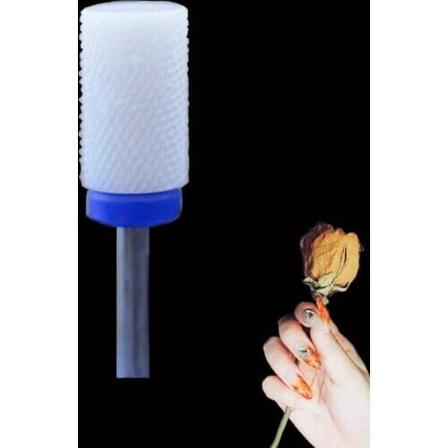 White Ceramic Nail Drill Bit - Large Barrel Bit M
