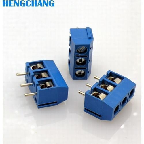 Free shipping KF-301 3Pin 5.08mm connector KF-301 blue Terminal block 300V/10A Pitch PCB Mount 100pcs/lot