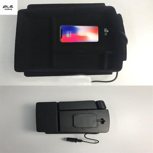 1Lot 10W QI Mobile Phone Wireless Charging Central Armrest Storage Box for 2015-2018 KIA Sorento