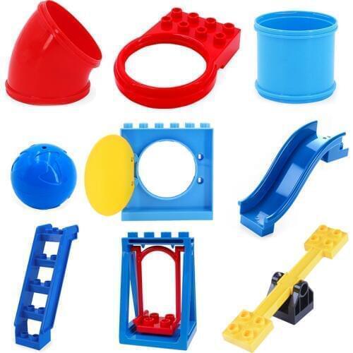 Big Building Block Pipe Combined Slide Ladder Swing Accessory DIY Toy For Children Playground Compatible Big Size Brick Gift