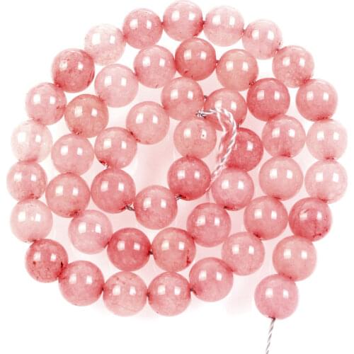 Natural Stone Beads Pink Marble Loose Beads for Jewelry Making Needlework DIY Bracelet Strand 4-12 MM