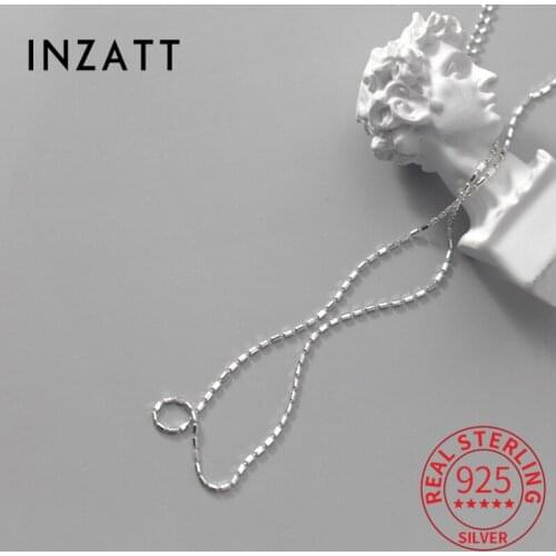 INZATT Real 925 Sterling Silver Minimalist Choker Necklace For Fashion Women Punk Fine Jewelry Accessories