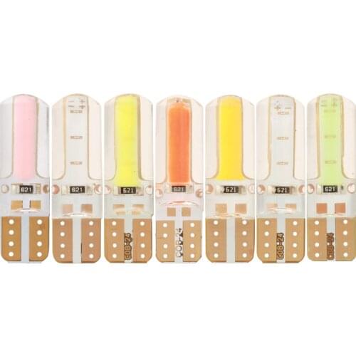 COB Silicone Crystal Width Lamp T10 Auto LED Bulbs Reading License Plate Car Signal Interior Door Side Turn Light New W5W 12V