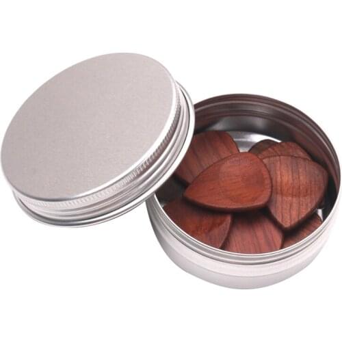 Wooden Guitar Pick Plectrum Metal Storage Box For Picks Hold Case Care Tool Guitarra Musical Instrument Gift Accessories