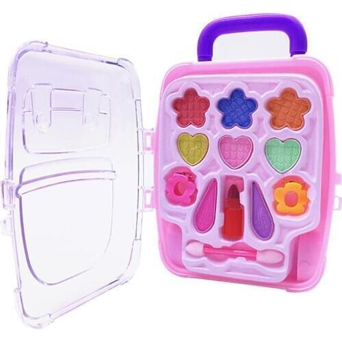 Childrens Cosmetics Princess Makeup Box Trolley Case Shape Eye Shadow Lipstick Safe Nontoxic Girl Birthday Christmas Gifts
