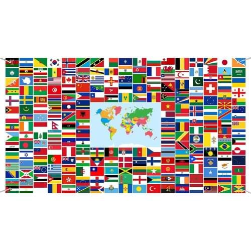 World Flag Banner International Flags Banner With Metal Grommets For Backdrop Decoration Hanging Flags Fabulous