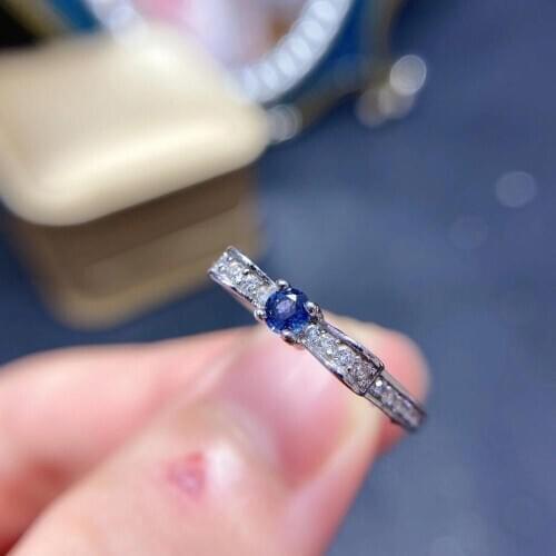 Trendy Gemstones Silver Ring Blue Sapphire Ring 925 Silver Jewelry Ring For Women Cocktaill Engagement Rings