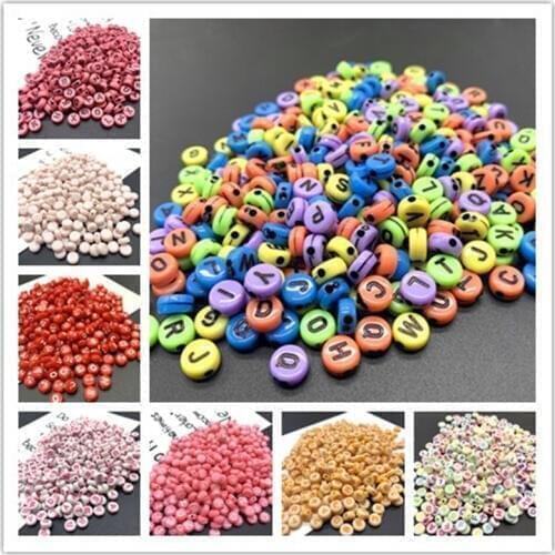 100pcs 6mm Mix Letter Beads Round Alphabet Beads Acrylic Beads DIY Jewelry Making For Bracelet Necklace Accessories