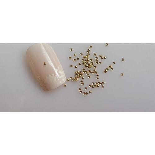 MD-786 3D Approx. 100pcs/bag Tiny 0.8MM Gold Round Metal Stud Metal Nail Art Decoration